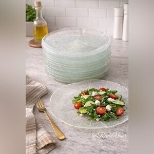 Arcoroc Aspen Leaf Glass Plates – Set of 20 (7.4”) | Made in France
